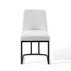 Modway Amplify Sled Base Upholstered Fabric Dining Side Chair Black White 22 x 19 x 32 MDY-EEI-3811-BLK-WHI