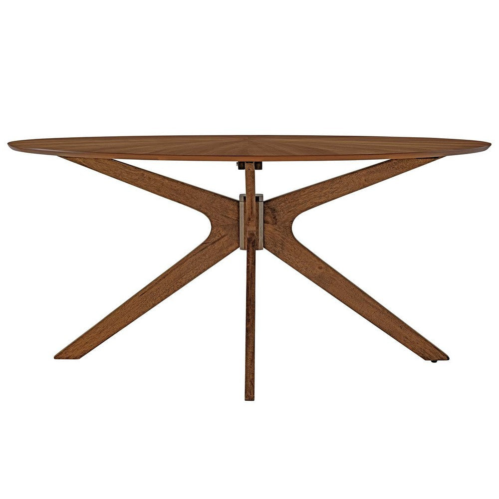 Modway Crossroads 63’’ Oval Wood Dining Table Walnut MDY-EEI-3848-WAL