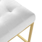 Privy Gold Stainless Steel Upholstered Fabric Counter Stool - No Shipping Charges