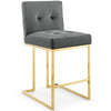 Privy Gold Stainless Steel Performance Velvet Counter Stool  - No Shipping Charges