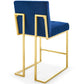 Privy Gold Stainless Steel Performance Velvet Counter Stool - No Shipping Charges