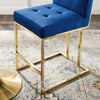 Privy Gold Stainless Steel Performance Velvet Counter Stool - No Shipping Charges