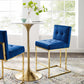 Privy Gold Stainless Steel Performance Velvet Counter Stool - No Shipping Charges