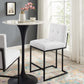Privy Black Stainless Steel Upholstered Fabric Counter Stool  - No Shipping Charges