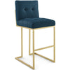 Privy Gold Stainless Steel Upholstered Fabric Bar Stool  - No Shipping Charges