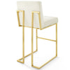 Modway Privy Gold Stainless Steel Performance Velvet Bar Stool Ivory MDY-EEI-3856-GLD-IVO