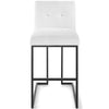 Privy Black Stainless Steel Upholstered Fabric Bar Stool - No Shipping Charges