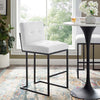 Privy Black Stainless Steel Upholstered Fabric Bar Stool - No Shipping Charges