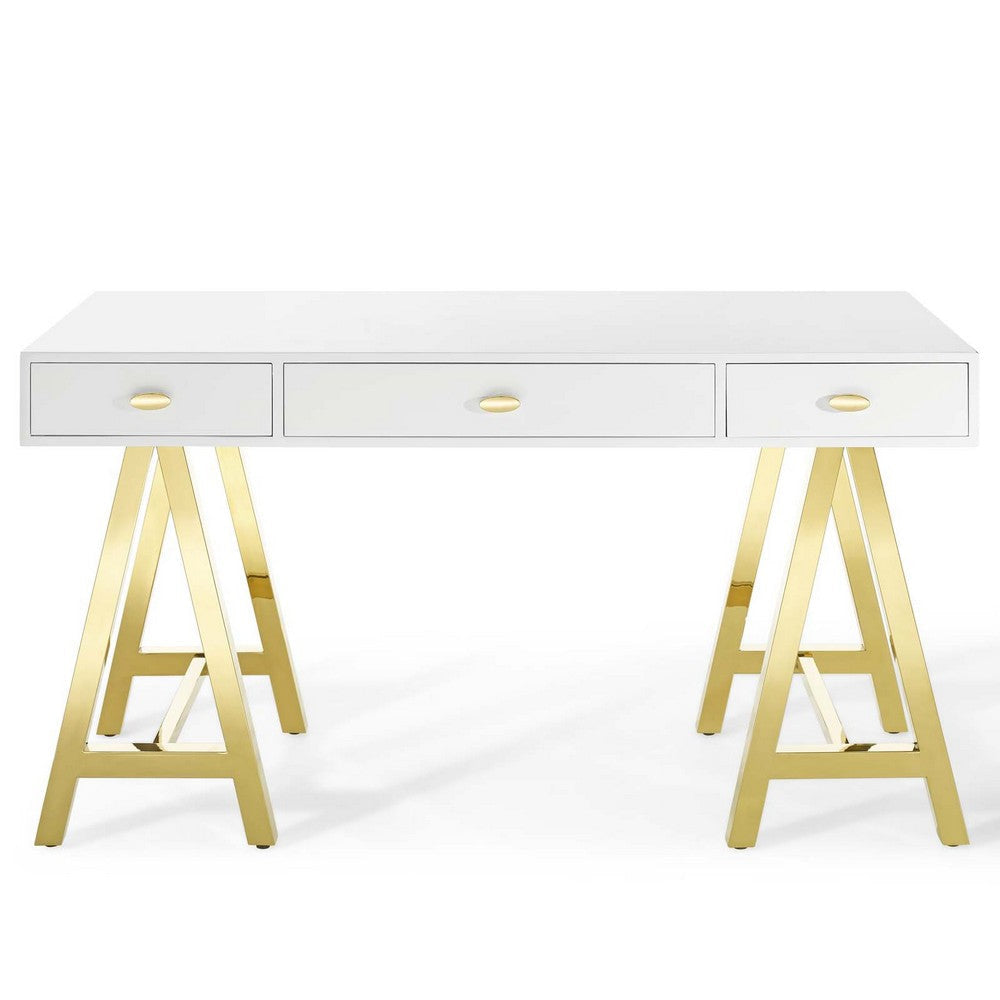 Modway Jettison Office Desk Gold White MDY-EEI-3861-GLD-WHI