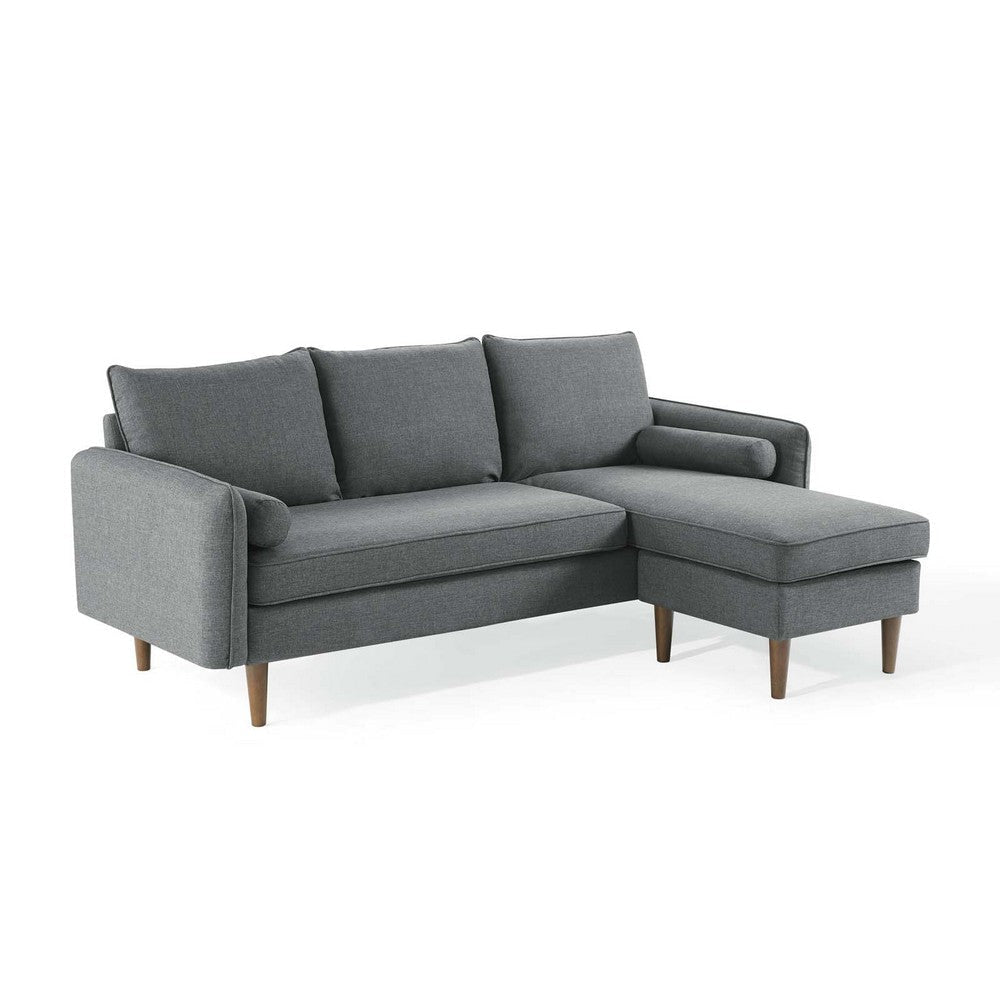 Modway Revive Right Or Left Sectional Modern Upholstered Fabric Sofa Couch, Gray