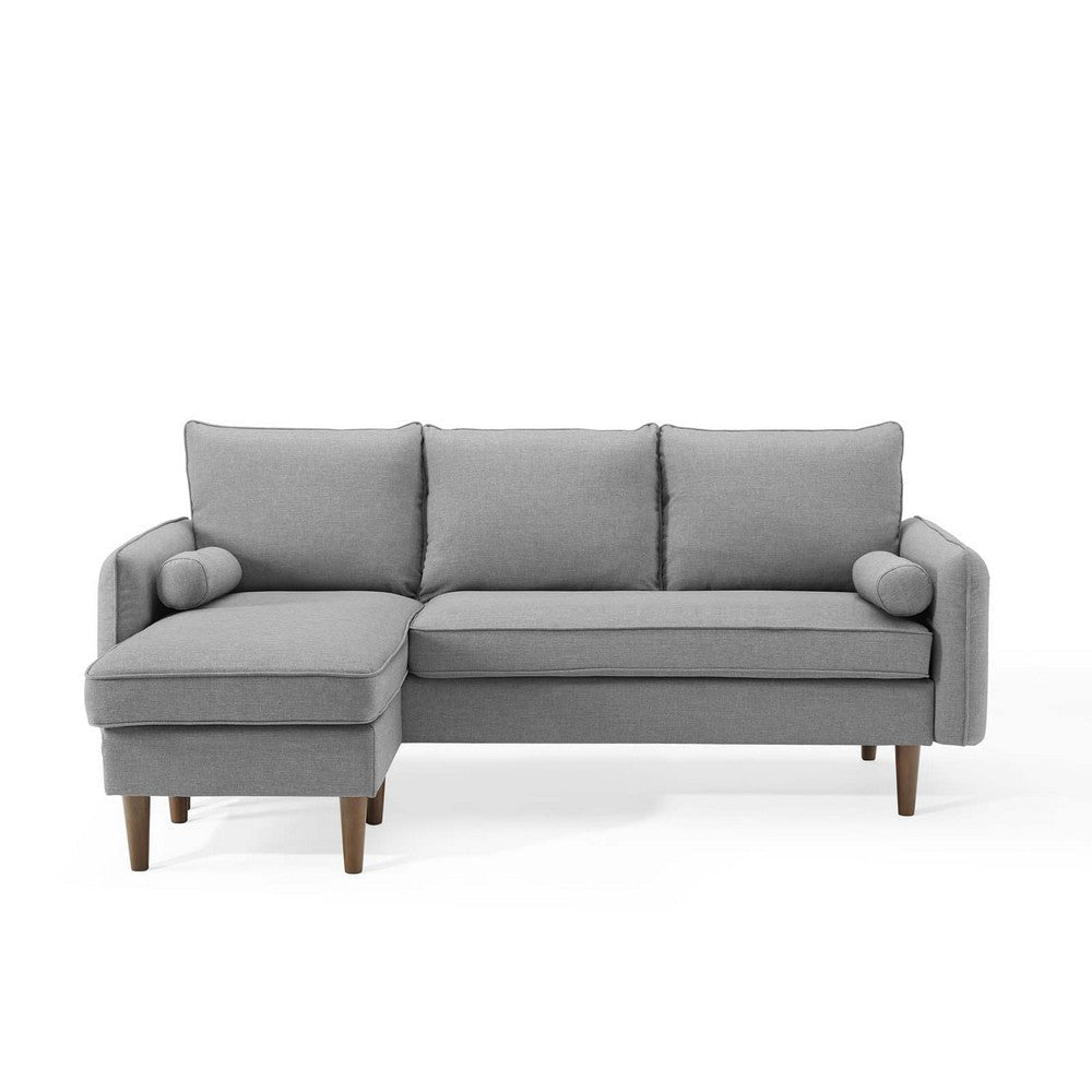 Modway Revive Modern Upholstered Fabric Right or Left Sectional Sofa Couch Light Gray MDY-EEI-3867-LGR