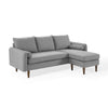 Modway Revive Modern Upholstered Fabric Right or Left Sectional Sofa Couch, Light Gray