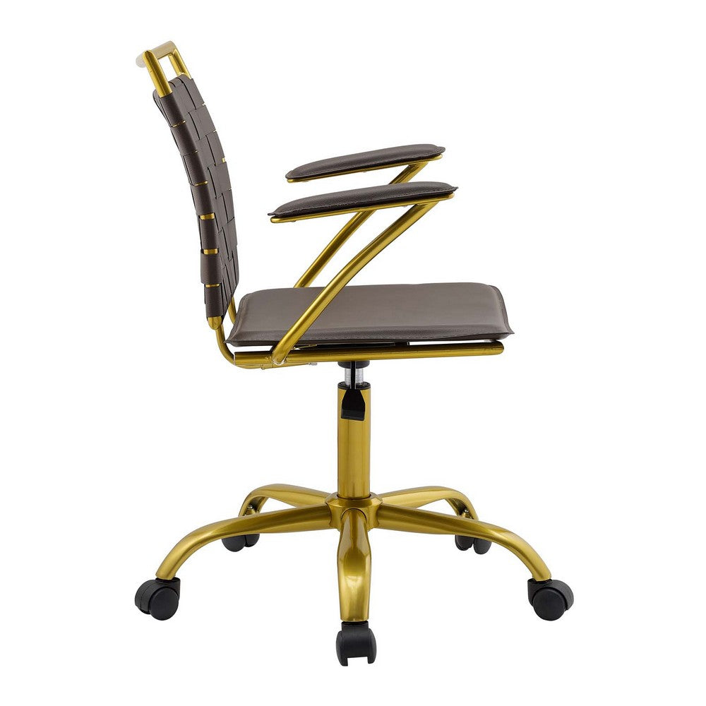 Fuse Faux Leather Office Chair by Modway| Brown