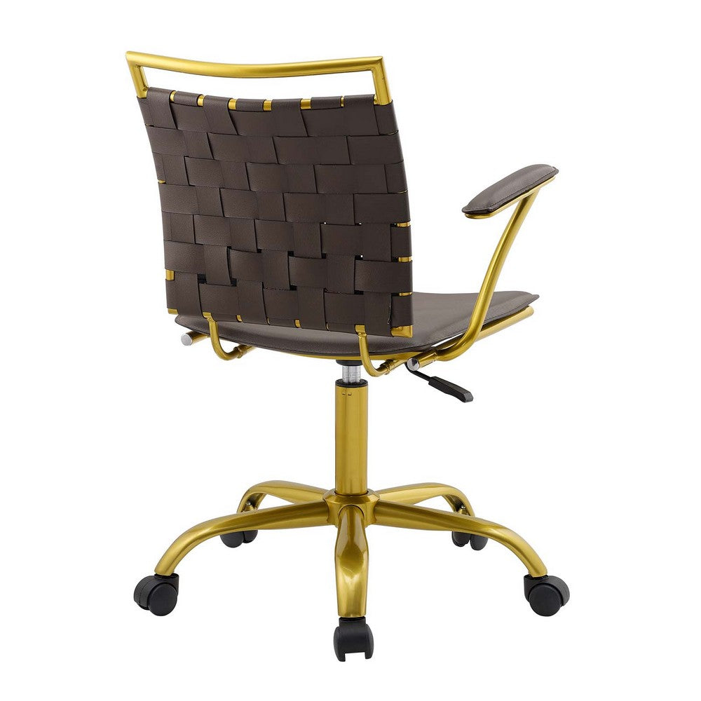Fuse Faux Leather Office Chair by Modway| Brown