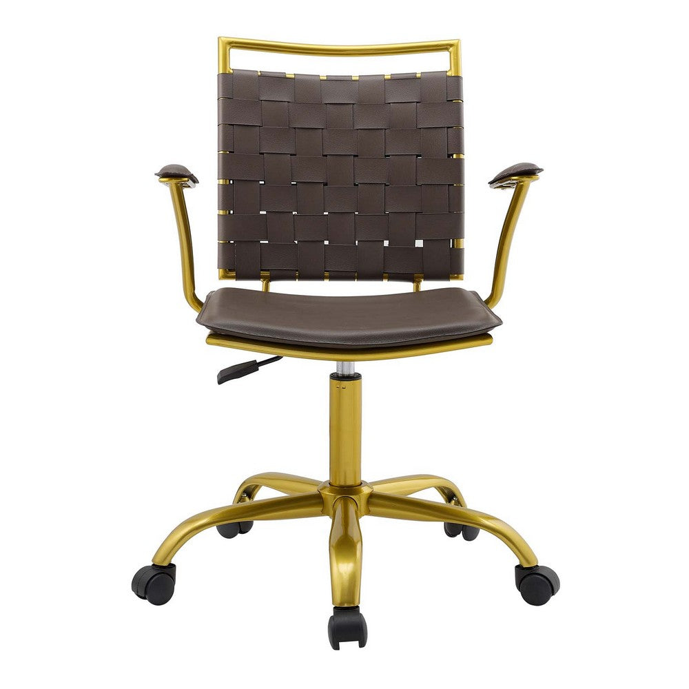 Fuse Faux Leather Office Chair by Modway| Brown