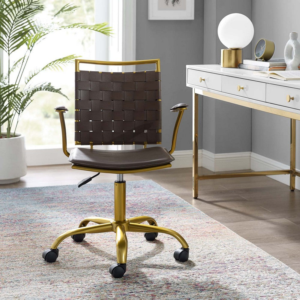 Fuse Faux Leather Office Chair by Modway| Brown