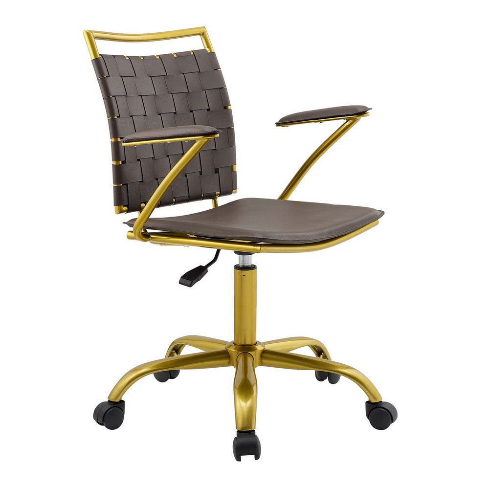 Fuse Faux Leather Office Chair by Modway| Brown