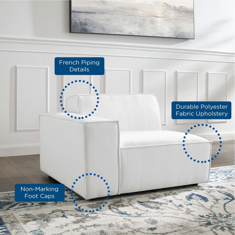 Modway Restore Upholstered Fabric Sectional Sofa Left-Arm Chair White MDY-EEI-3869-WHI