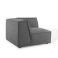 Modway Restore Upholstered Fabric Sectional Sofa, Corner Chair, Charcoal