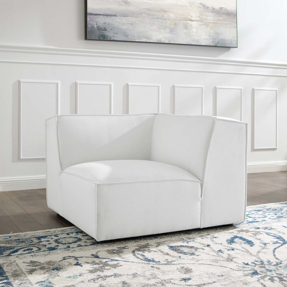 Modway Restore Upholstered Fabric Sectional Sofa Corner Chair White MDY-EEI-3871-WHI