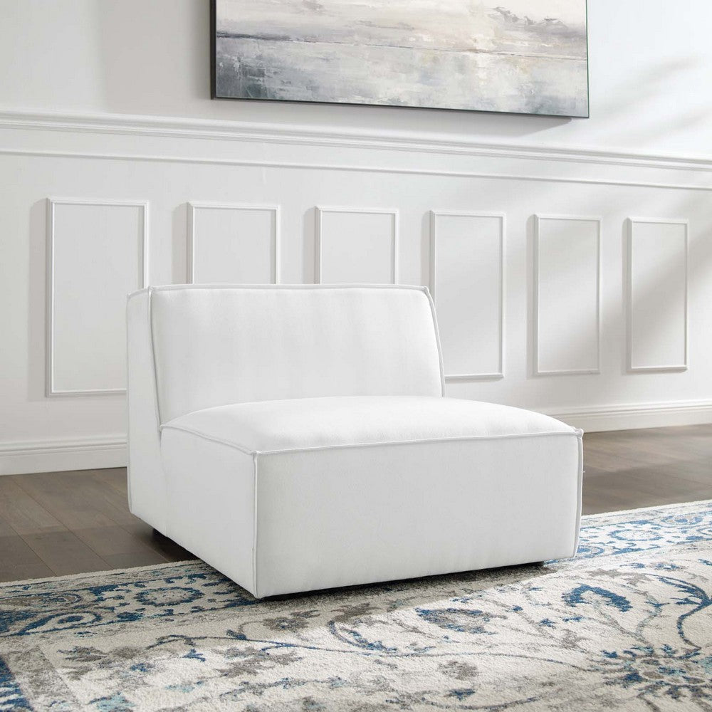 Modway Restore Upholstered Fabric Sectional Sofa Armless Chair White MDY-EEI-3872-WHI