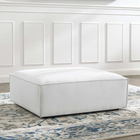 Modway Restore Upholstered Fabric Sectional Sofa Ottoman in White, 41.5 x 35 x 16.5