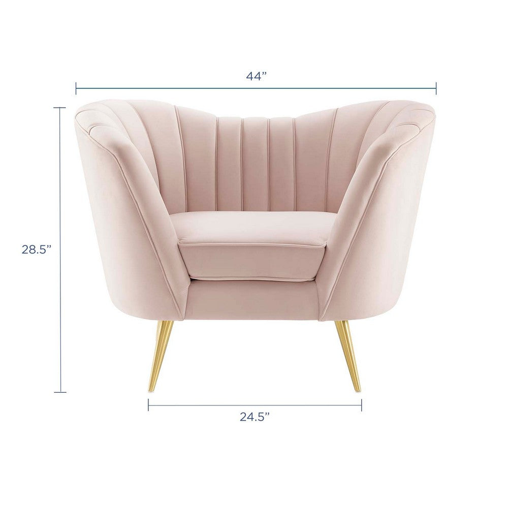 Opportunity Performance Velvet Armchair by Modway| Red
