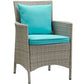 Modway EEI-3894-LGR-TRQ-SET Conduit Patio Dining Sets Turquoise MDY-EEI-3894-LGR-TRQ-SET