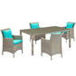 Modway EEI-3894-LGR-TRQ-SET Conduit Patio Dining Sets, Turquoise