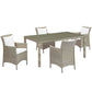 Modway EEI-3894-LGR-WHI-SET Conduit Patio Dining Sets, White