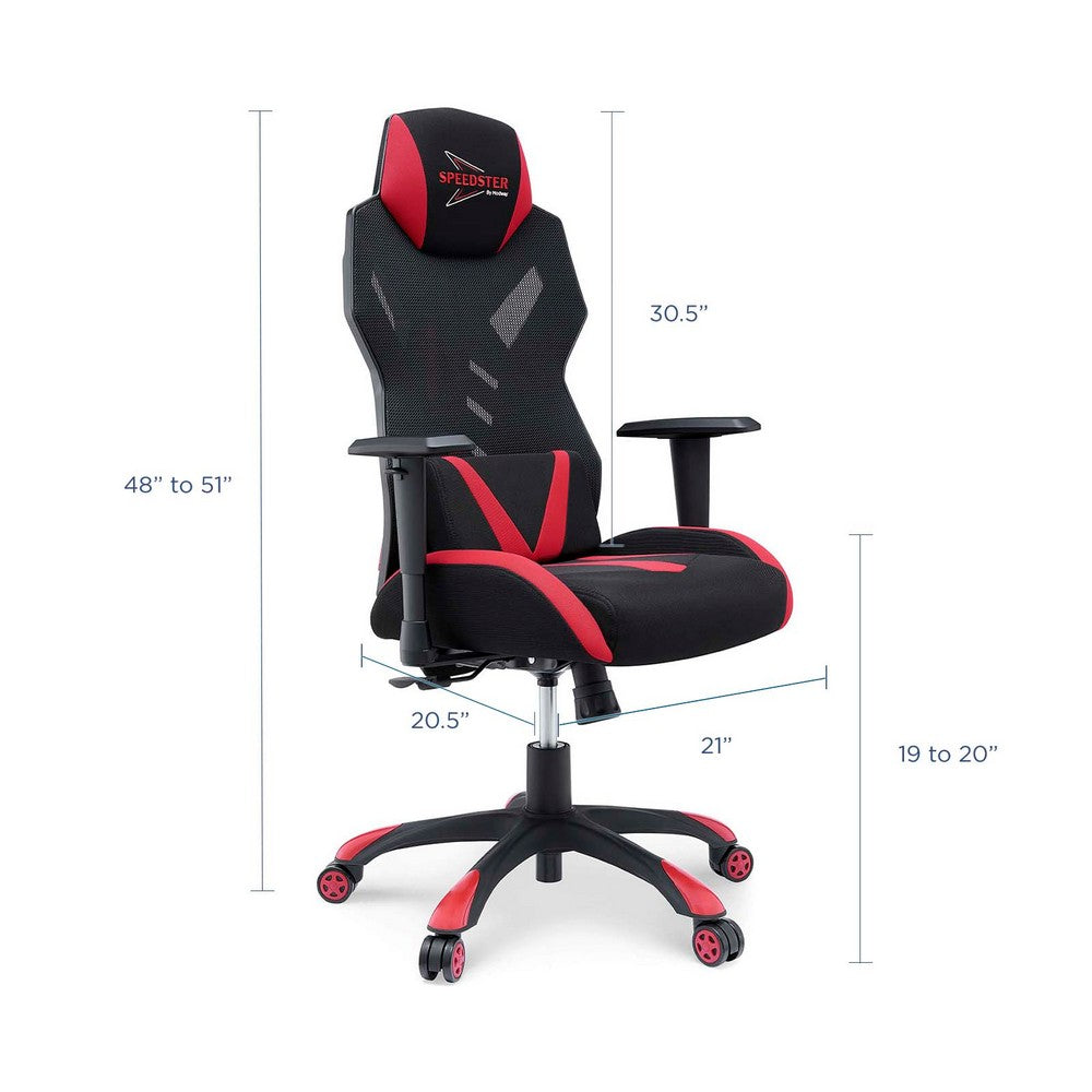 Speedster Mesh Gaming Computer Chair by Modway| Red