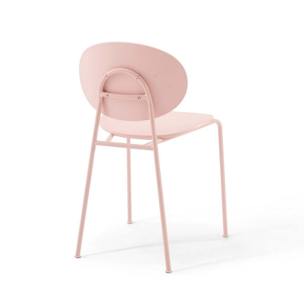 Modway Palette Modern Molded Plastic Accent Dining Chair in Pink - Set of 2 - Comes Fully Assembled MDY-EEI-3902-PNK