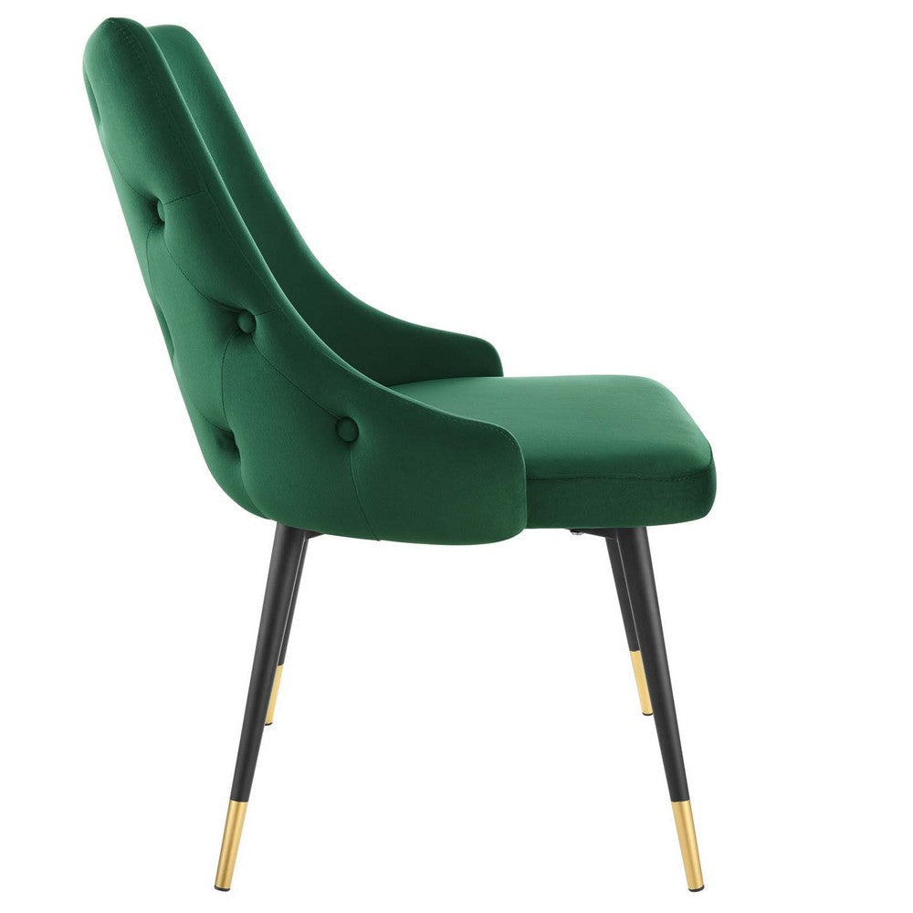 Modway Adorn Tufted Performance Velvet Accent Dining Side Chair Green MDY-EEI-3907-GRN