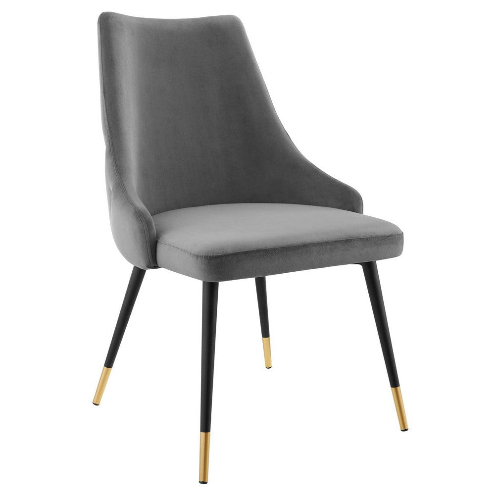 Modway Adorn Tufted Performance Velvet Accent Dining Side Chair, Gray