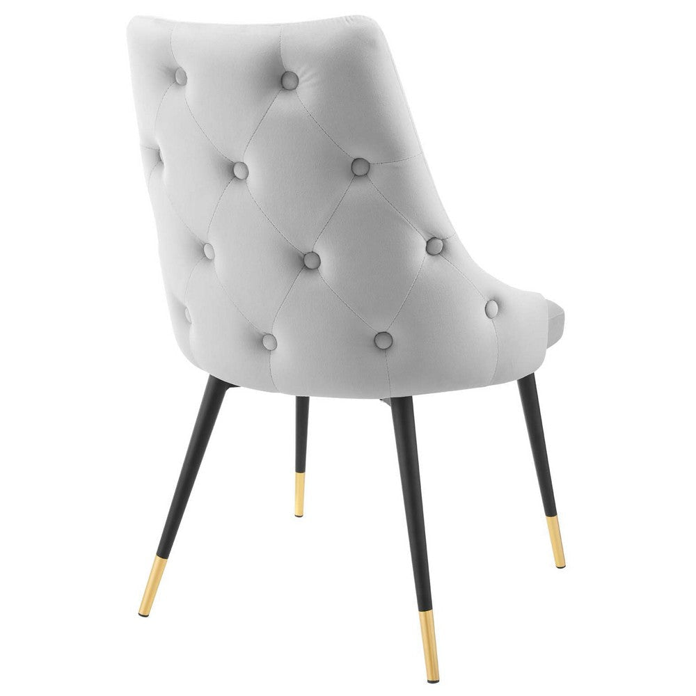 Modway Adorn Tufted Performance Velvet Accent Dining Side Chair Light Gray MDY-EEI-3907-LGR