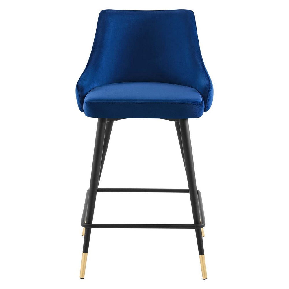 Adorn Performance Velvet Counter Stool by Modway| Blue