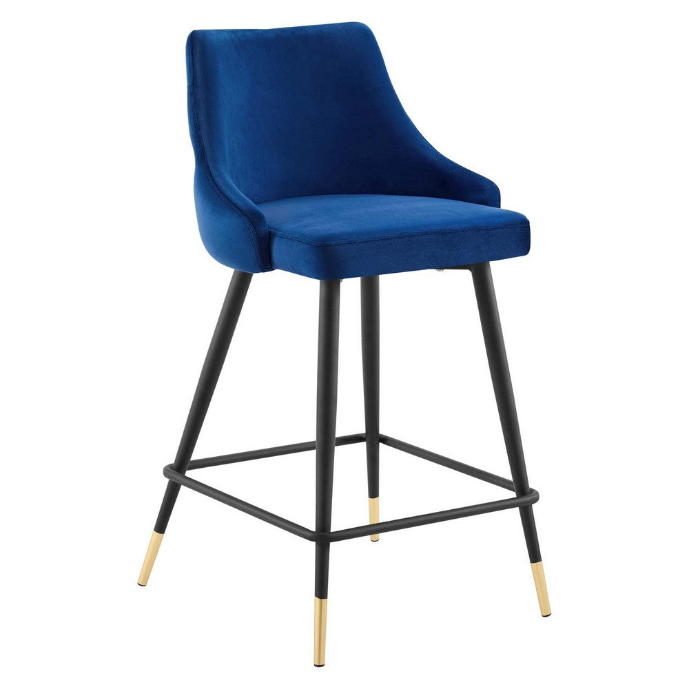 Adorn Performance Velvet Counter Stool by Modway| Blue