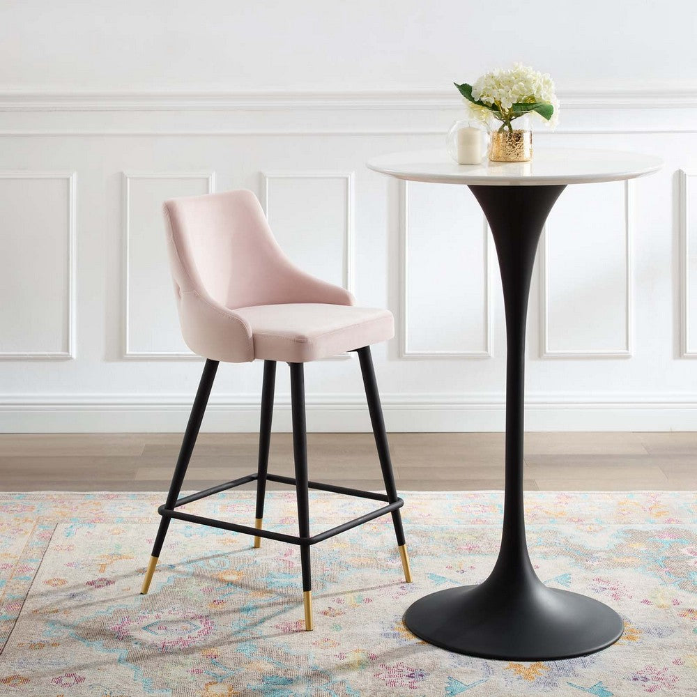 Adorn Performance Velvet Counter Stool by Modway| Red