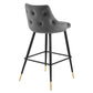 Modway Adorn Performance Velvet Bar Stool Gray MDY-EEI-3909-GRY