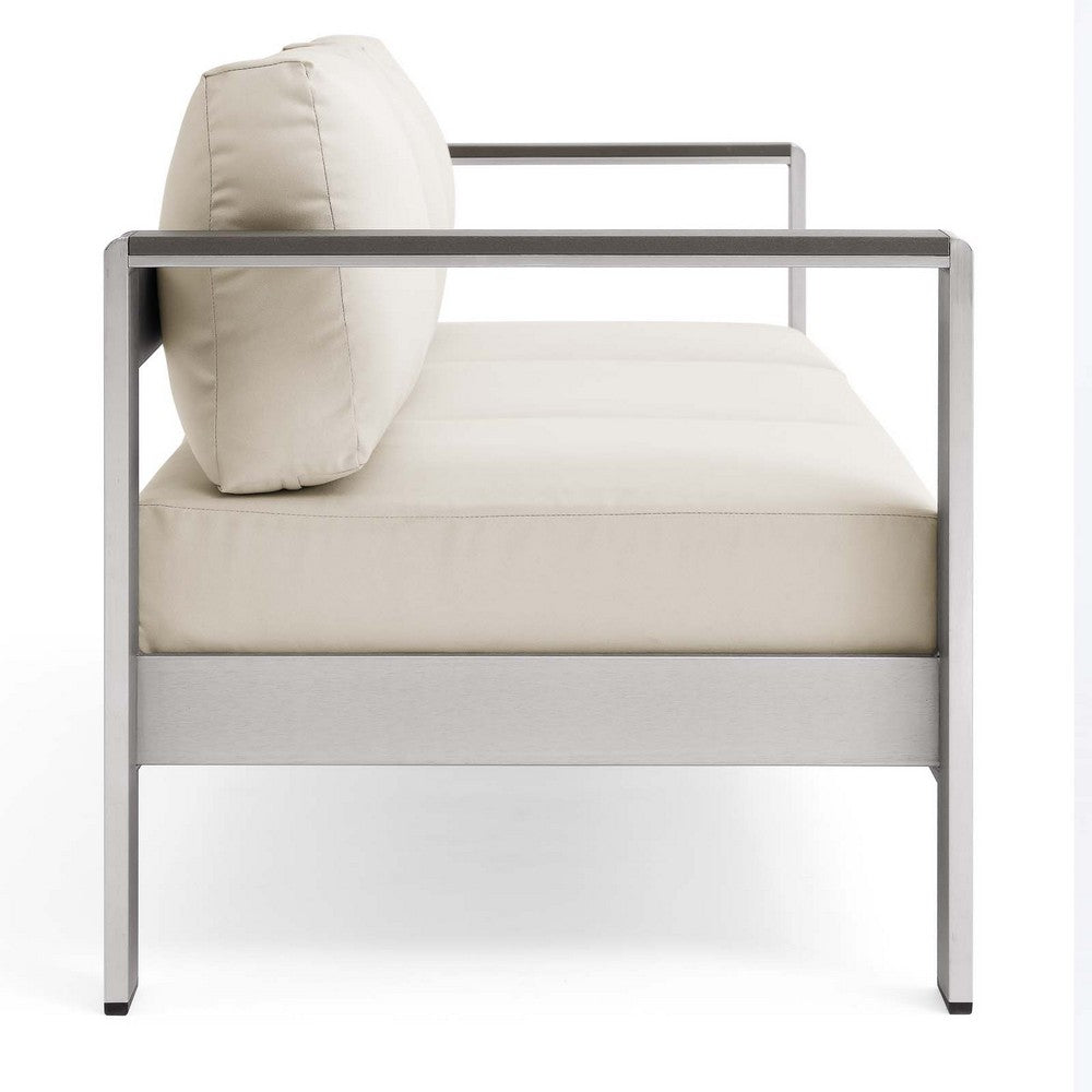 Shore Outdoor Patio Aluminum Sofa by Modway| Brown