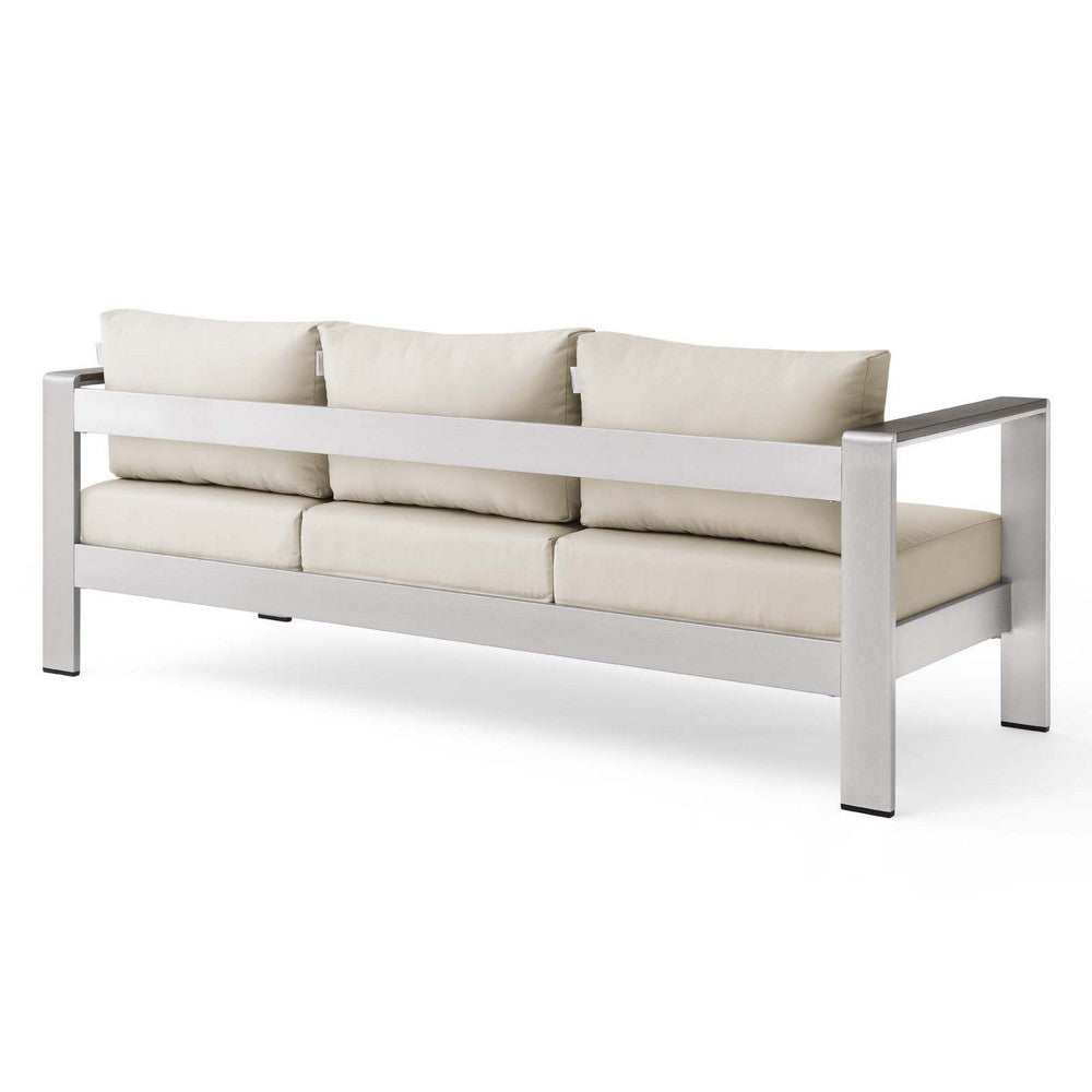 Shore Outdoor Patio Aluminum Sofa by Modway| Brown