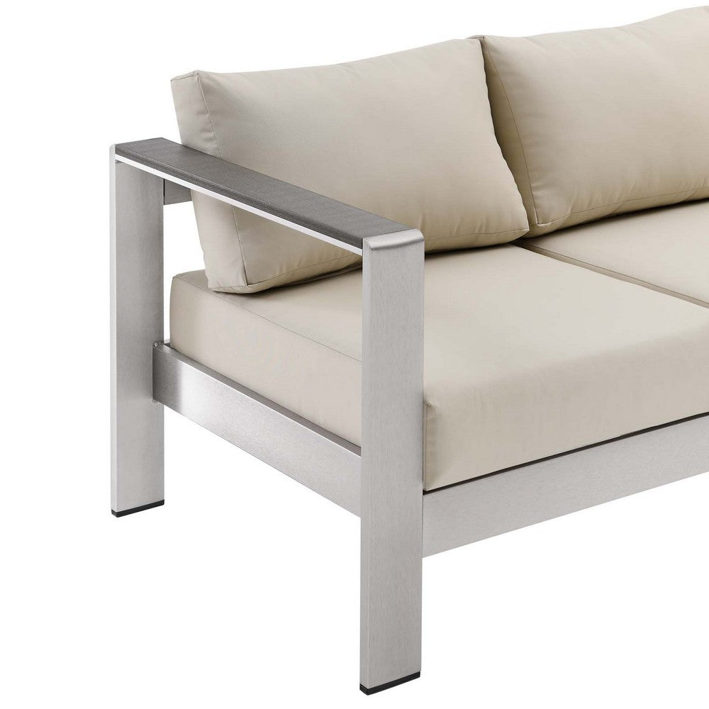 Shore Outdoor Patio Aluminum Sofa by Modway| Brown