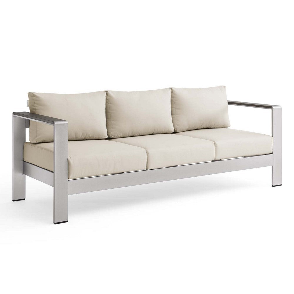 Shore Outdoor Patio Aluminum Sofa by Modway| Brown