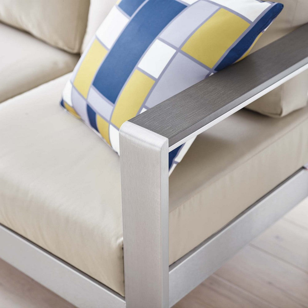 Shore Outdoor Patio Aluminum Sofa by Modway| Brown