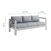Shore Outdoor Patio Aluminum Sofa by Modway| Gray