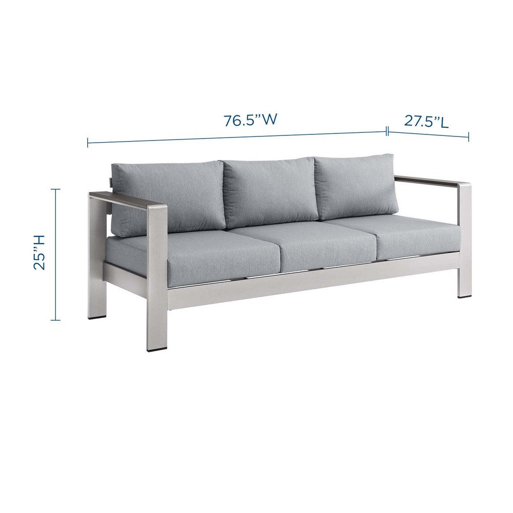 Shore Outdoor Patio Aluminum Sofa by Modway| Gray