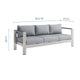 Shore Outdoor Patio Aluminum Sofa by Modway| Gray