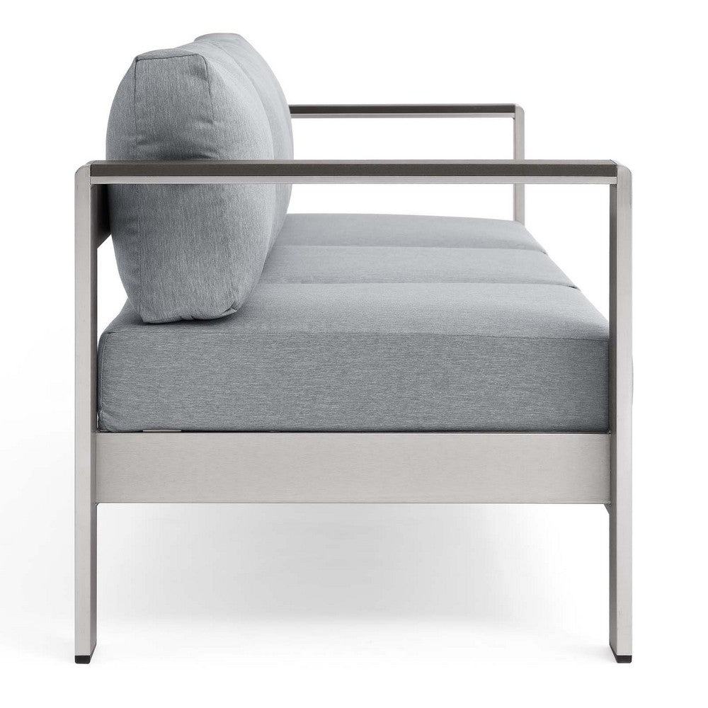 Shore Outdoor Patio Aluminum Sofa by Modway| Gray