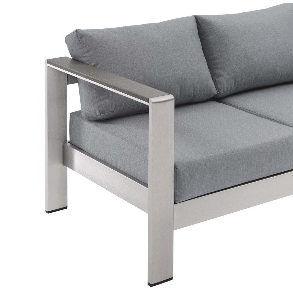 Shore Outdoor Patio Aluminum Sofa by Modway| Gray