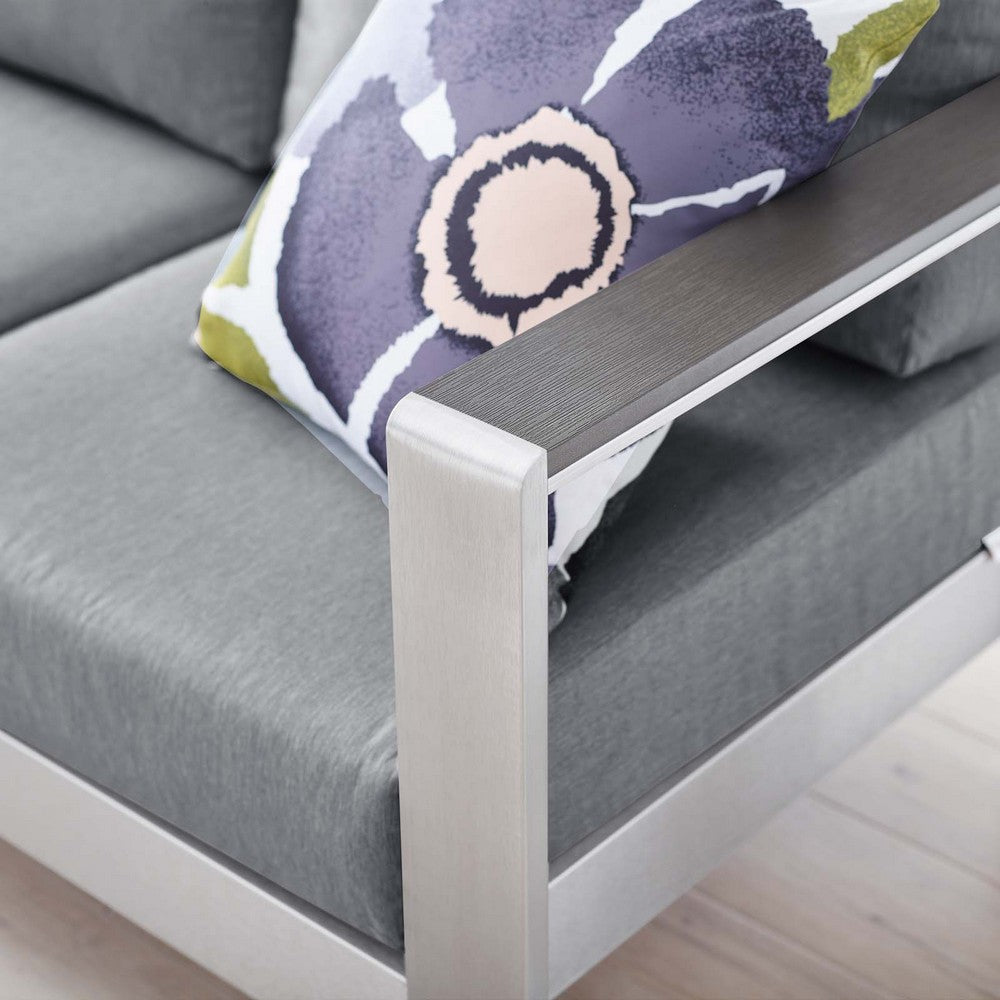 Shore Outdoor Patio Aluminum Sofa by Modway| Gray